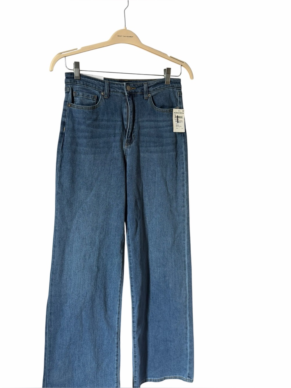bp High-Rise Wide Leg Jeans in Medium Blue Denim 99% Cotton